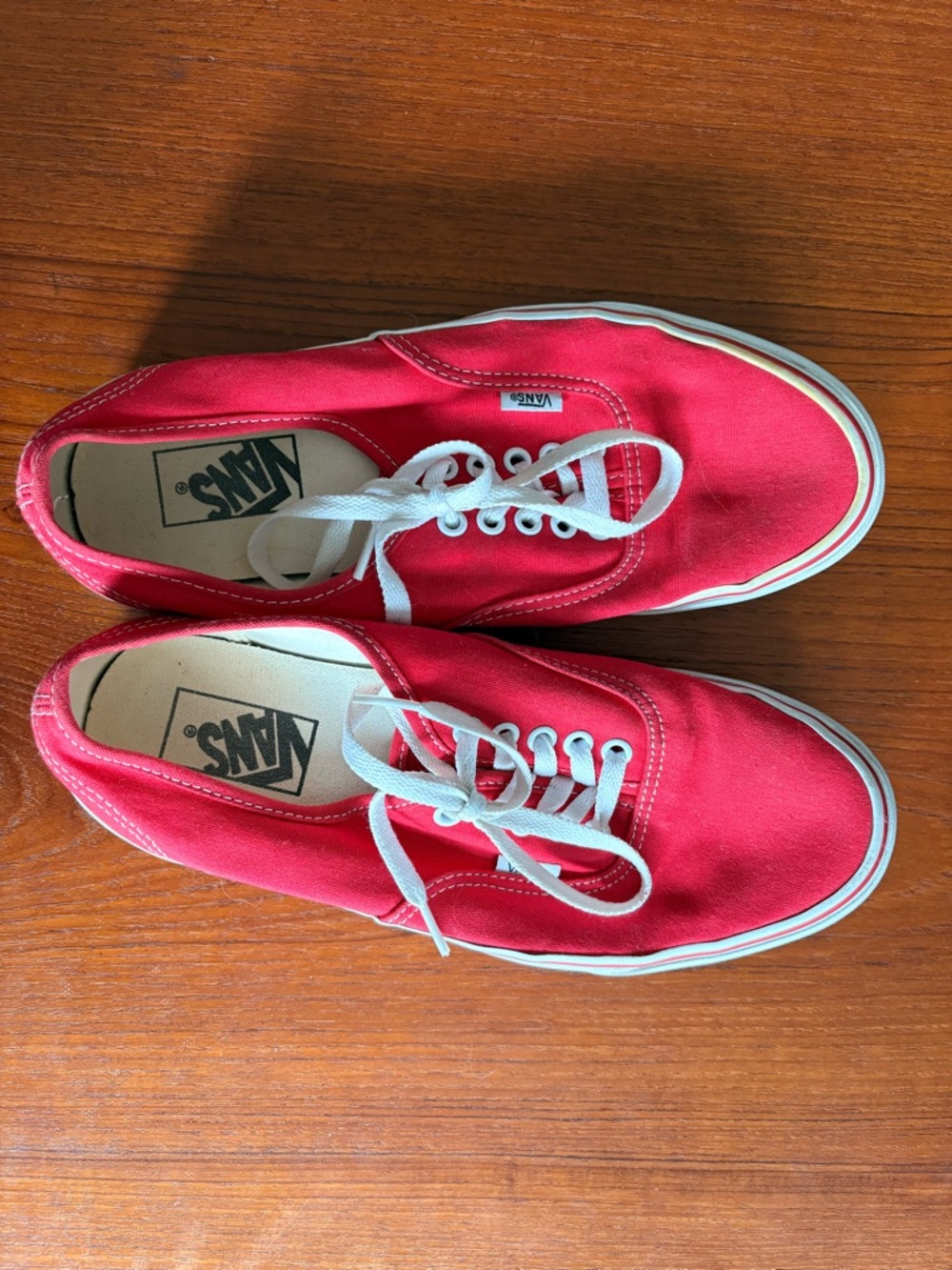Vans Low-Top Canvas Sneakers in Red and White